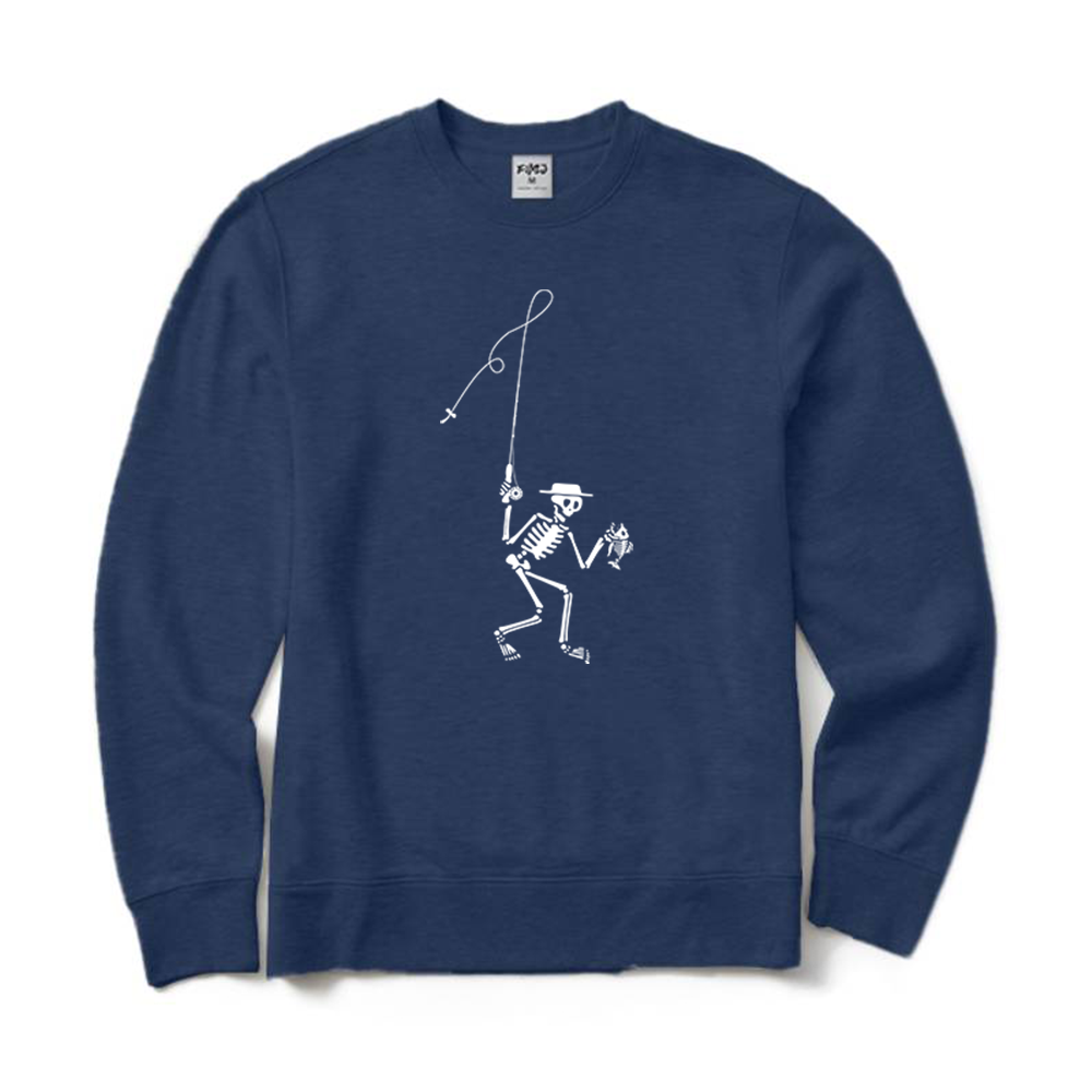 FLY FISHING SKELETON Crewneck Sweatshirt