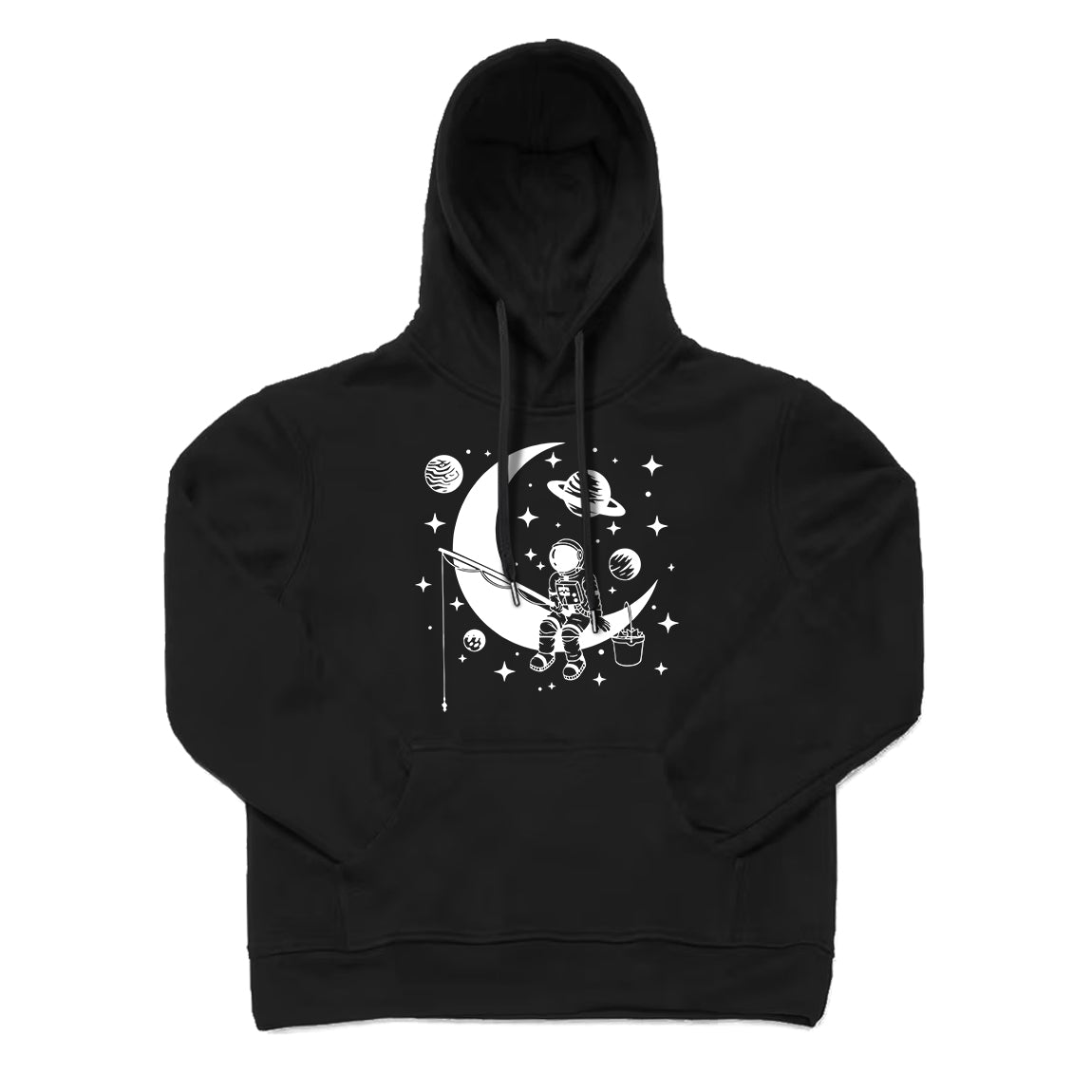 ASTRONAUT SITTING ON THE MOON FISHING Hoodie