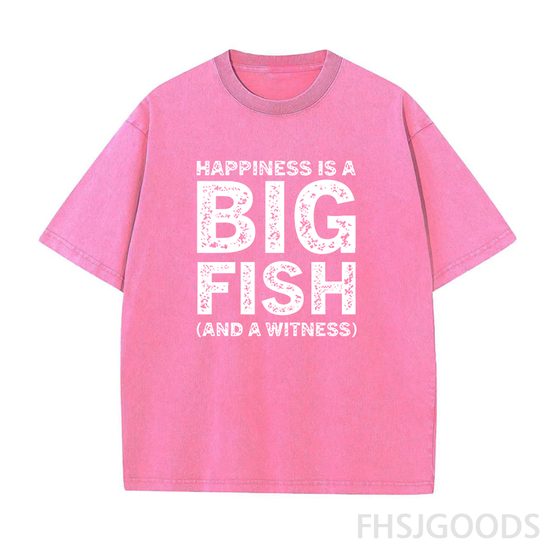Happiness Is A Big Fish Unisex Distressed T-Shirt