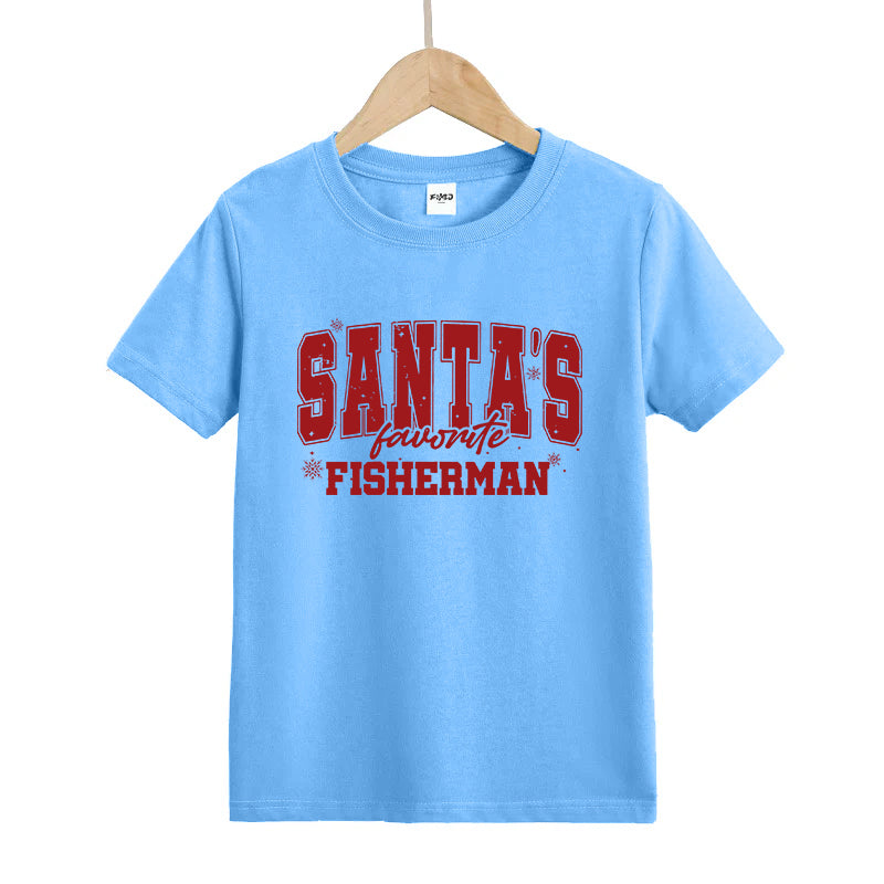Santa's Favorite Fishermen Kids T-Shirt