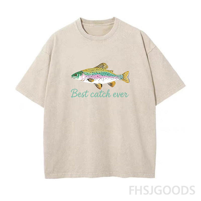 Best Catch Ever Unisex Distressed T-Shirt