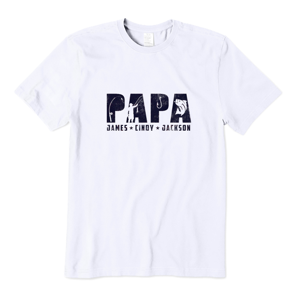 Personalized Fishing Papa T-Shirt