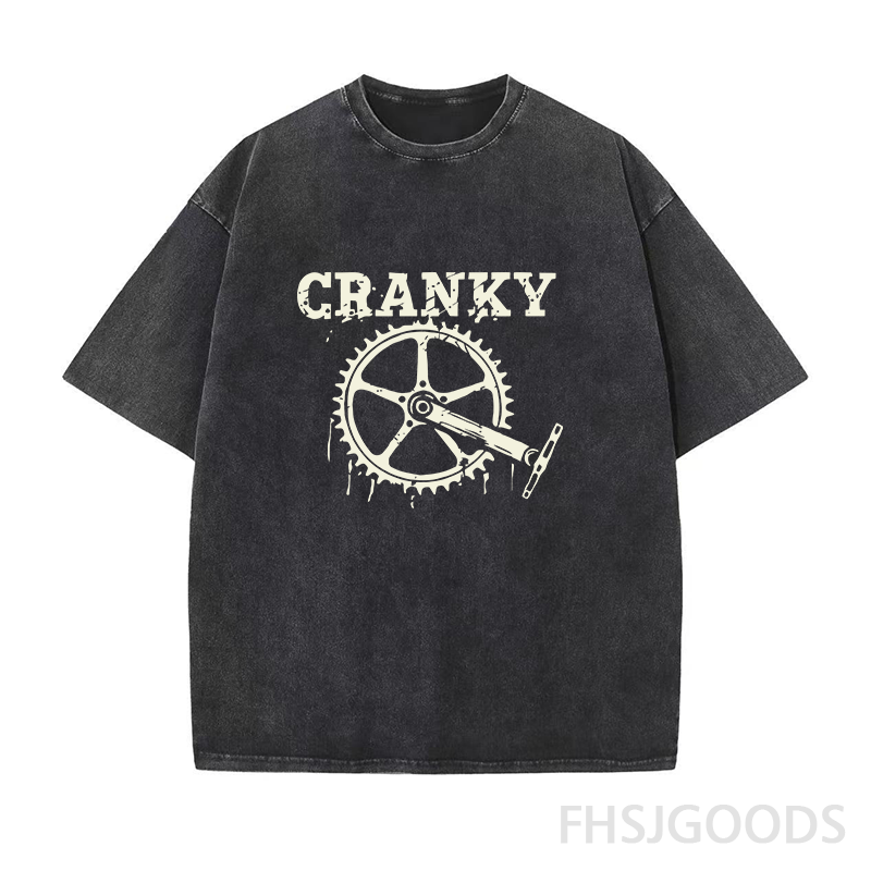 Cranky Cycling Bike Unisex Distressed T-Shirt