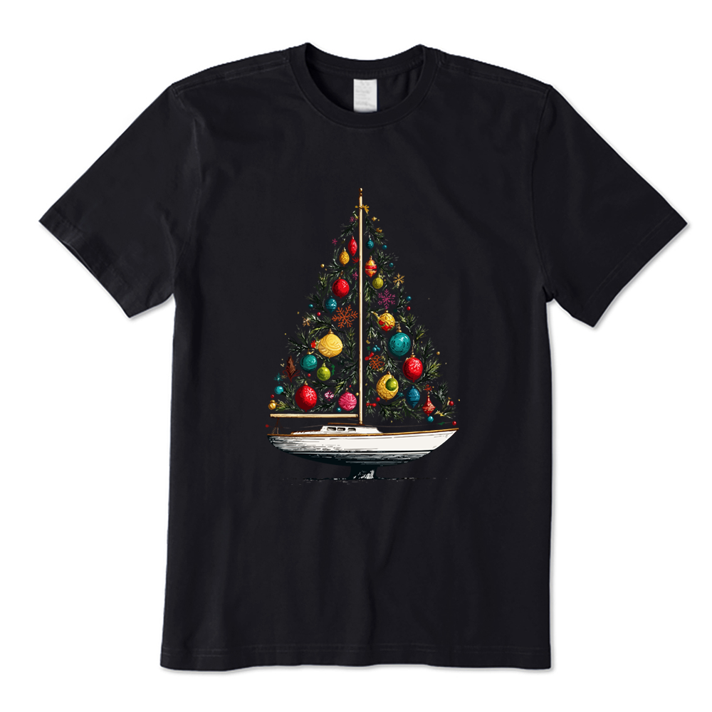 Sailboat Boating Christmas Tree T-Shirt