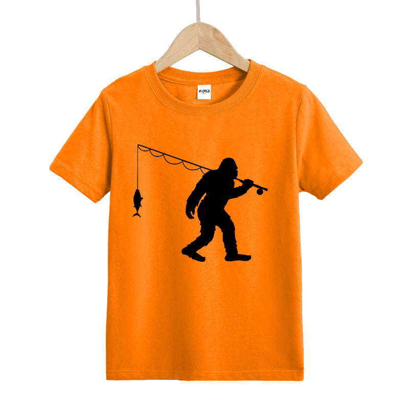 Bigfoot Fishing Kids T-Shirt