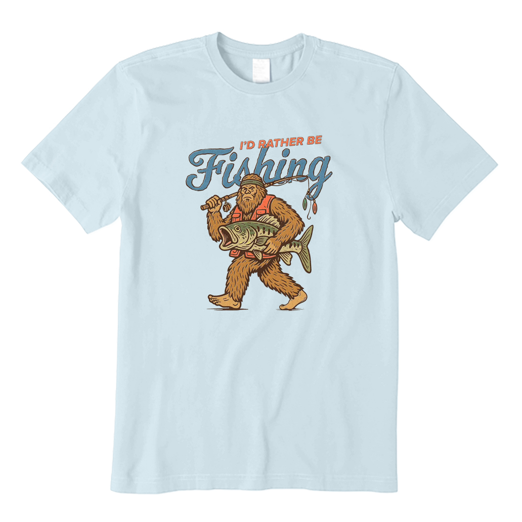 Funny Bigfoot Fishing T-shirt