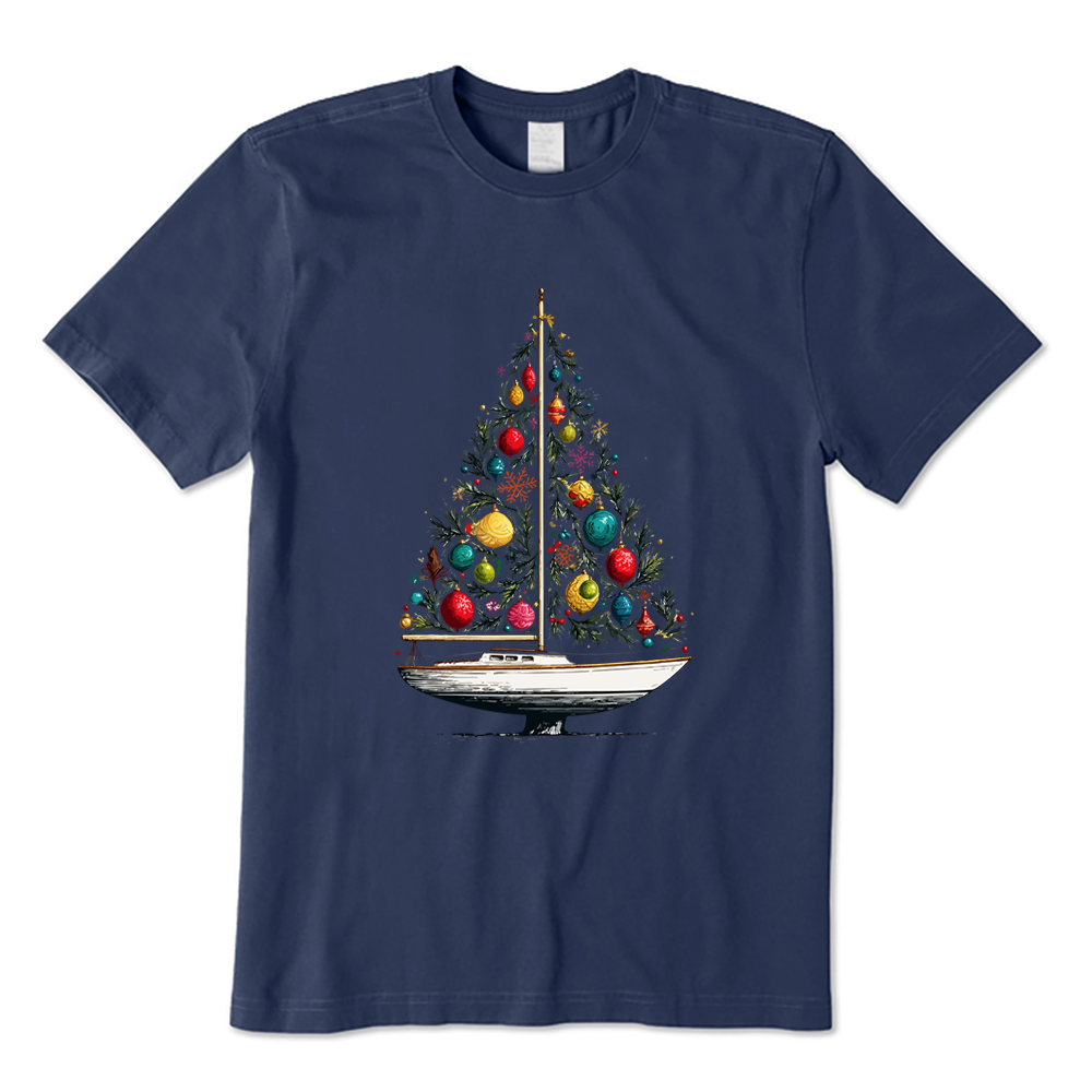 Sailboat Boating Christmas Tree T-Shirt