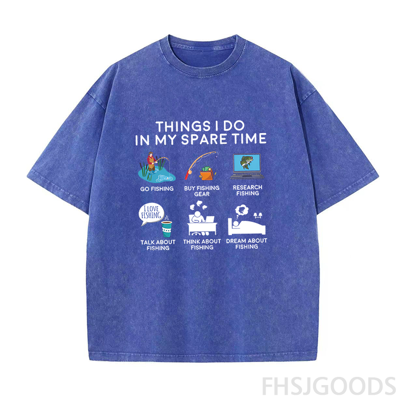 Fishing Things I Do In My Spare Time Unisex Distressed T-Shirt