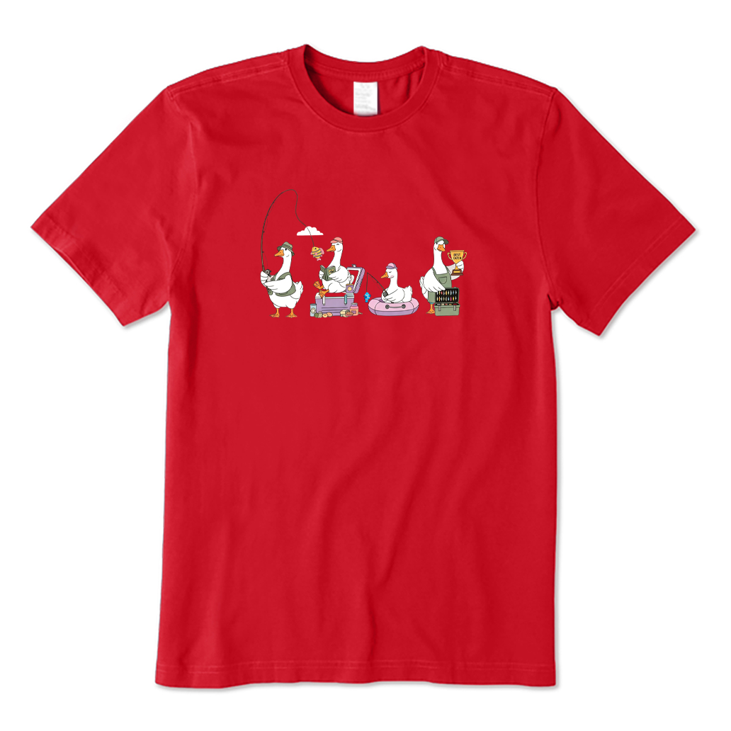 Funny Fishing Goose T-shirt