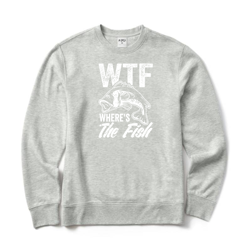 wtf wheres the fish Crewneck Sweatshirt