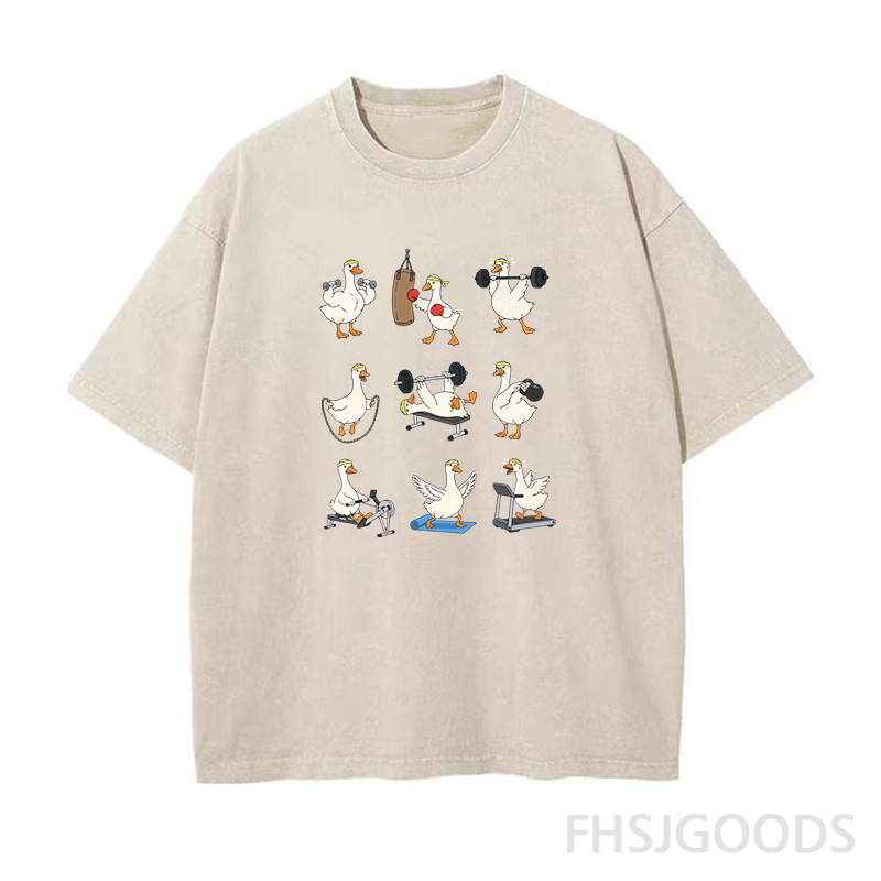 Funny Goose Workout Unisex Distressed T-Shirt
