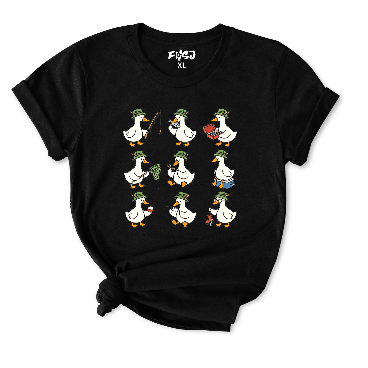 Cute Fishing Goose T-Shirt for Women