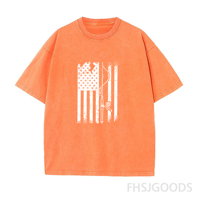 USA Fishing Flag Unisex Distressed T-Shirt