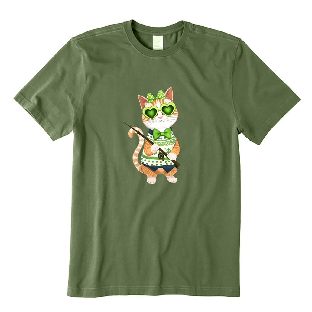 St. Patrick’s Day Cat Fishing T-Shirt