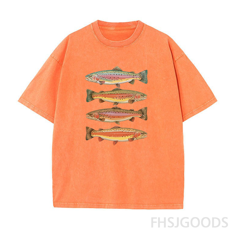 Trout Fish Unisex Distressed T-Shirt