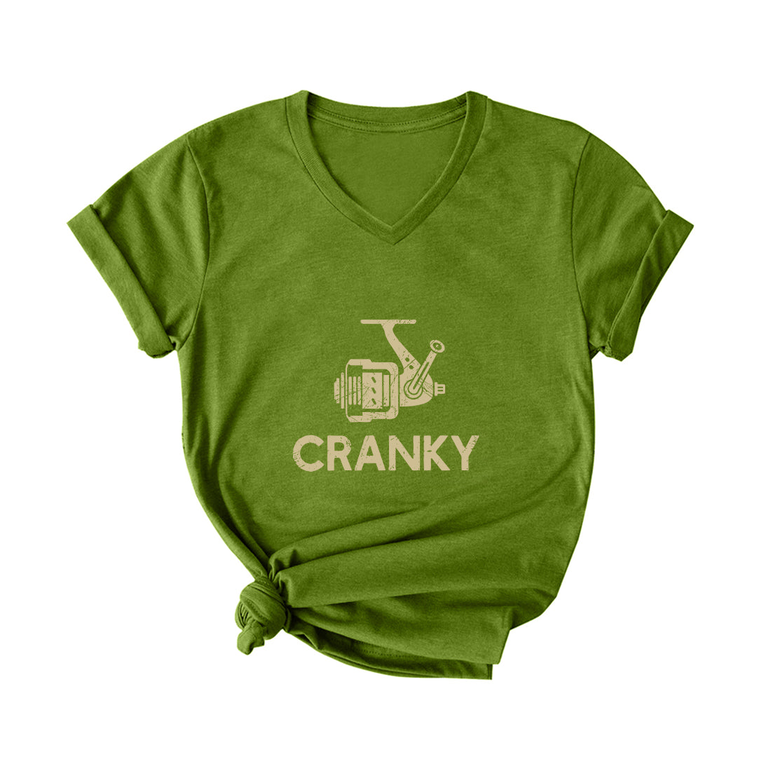 Cranky Fishing V Neck T-Shirt for Women