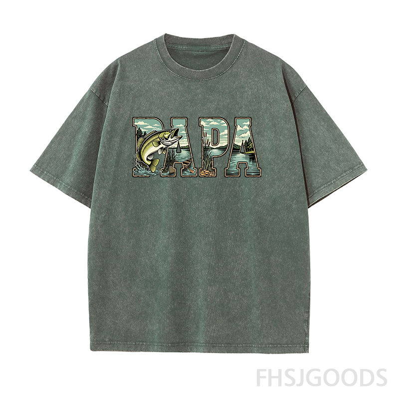 Papa Fishing Unisex Distressed T-Shirt