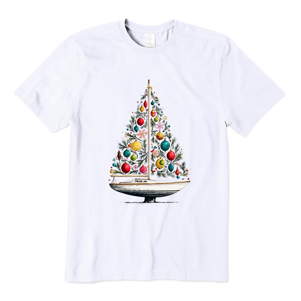 Sailboat Boating Christmas Tree T-Shirt