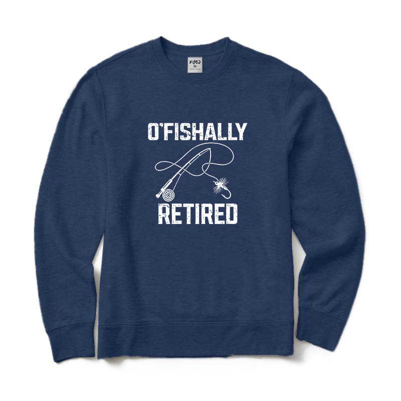 O‘fishally Retired Fly Fishing Crewneck Sweatshirt