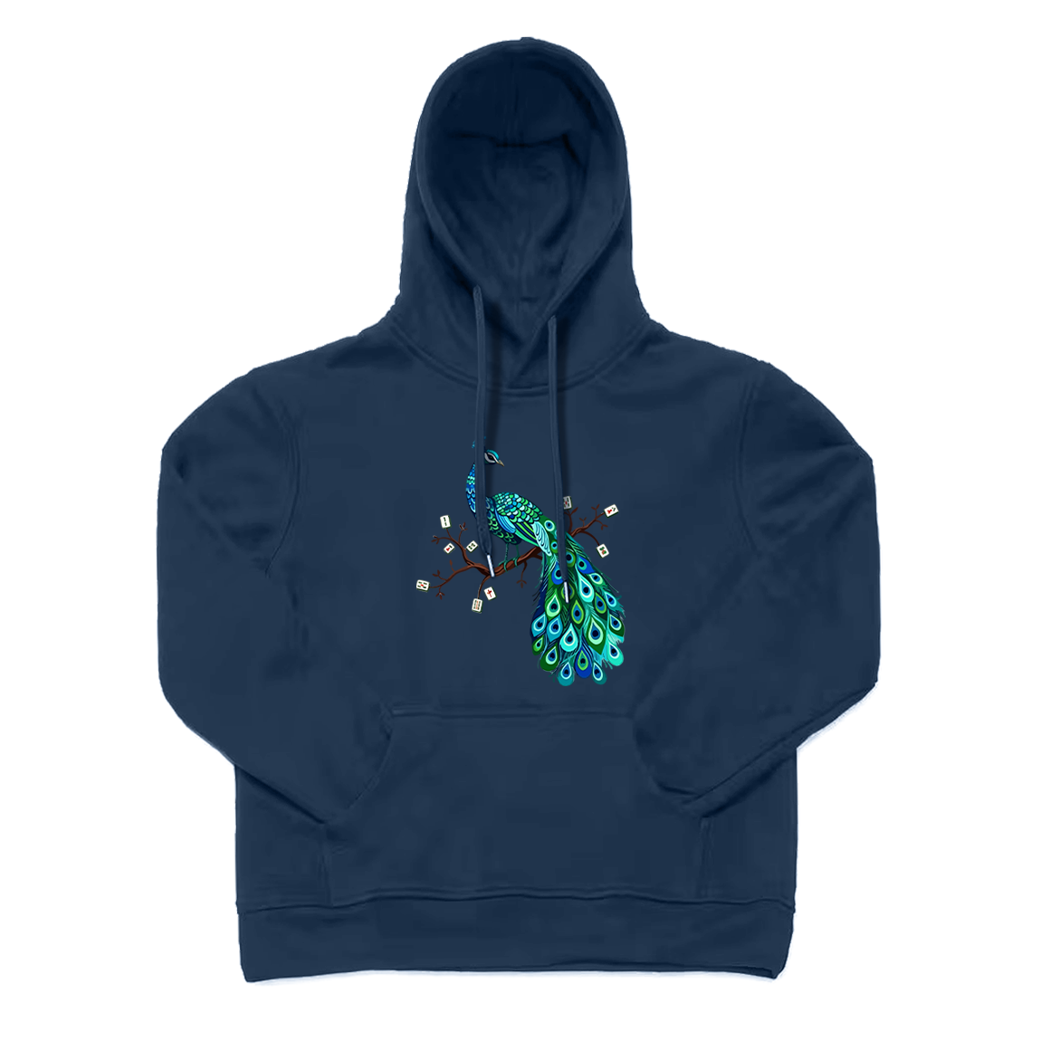 Mahjong Bird on Tile Branch Hoodie