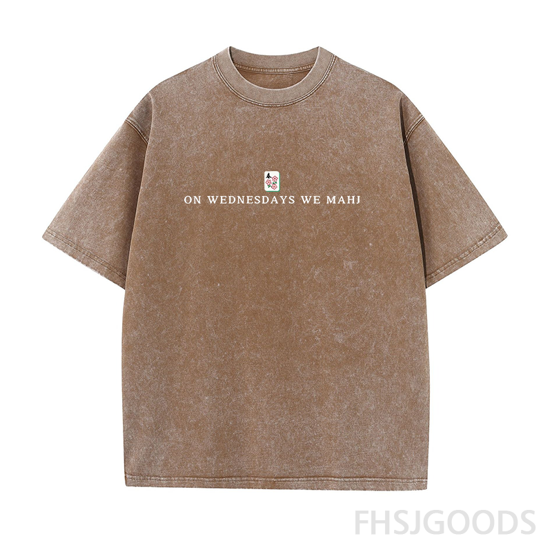 On Wednesdays We Mahjong Unisex Distressed T-Shirt