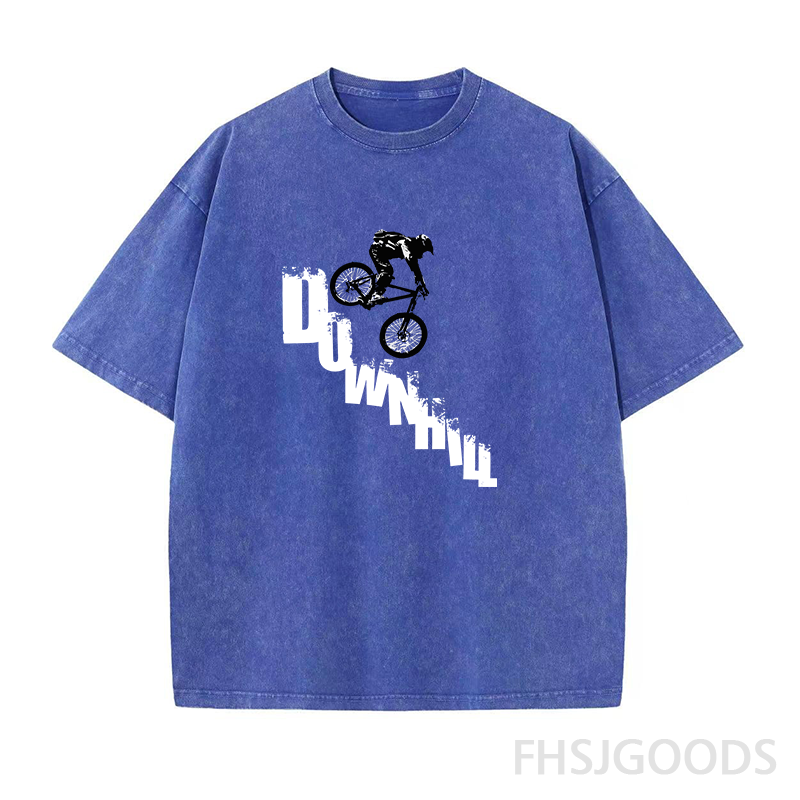 Mountain Bike Downhill Unisex Distressed T-Shirt