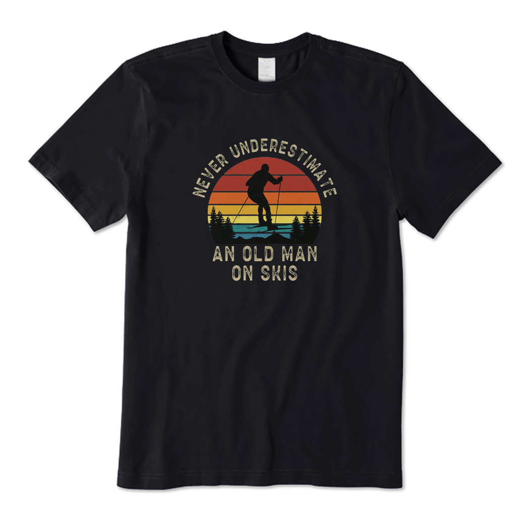 Never Underestimate An Old Man on Skis T-shirt