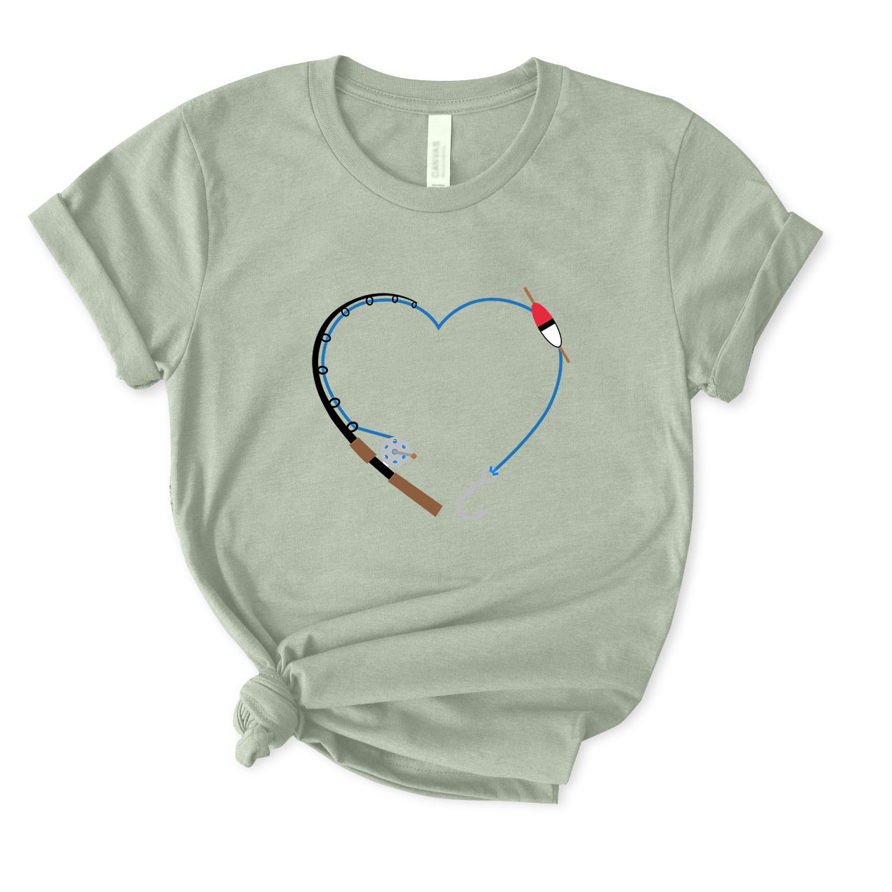 Heart Fishing Rod T-Shirt for women