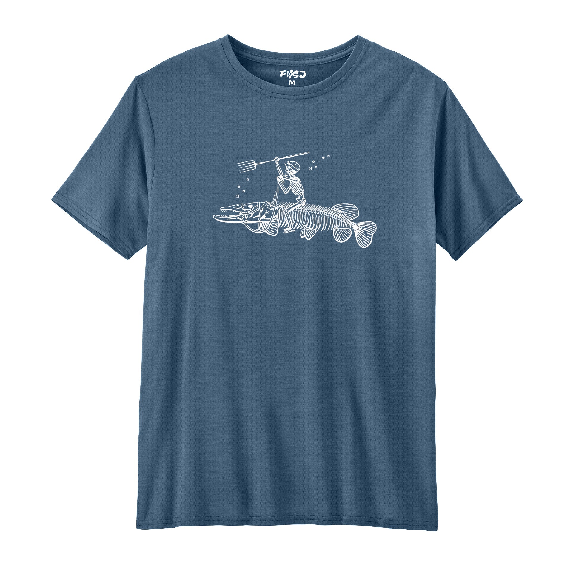 Skeleton Dude Riding a Northern Pike Performance T-SHIRT