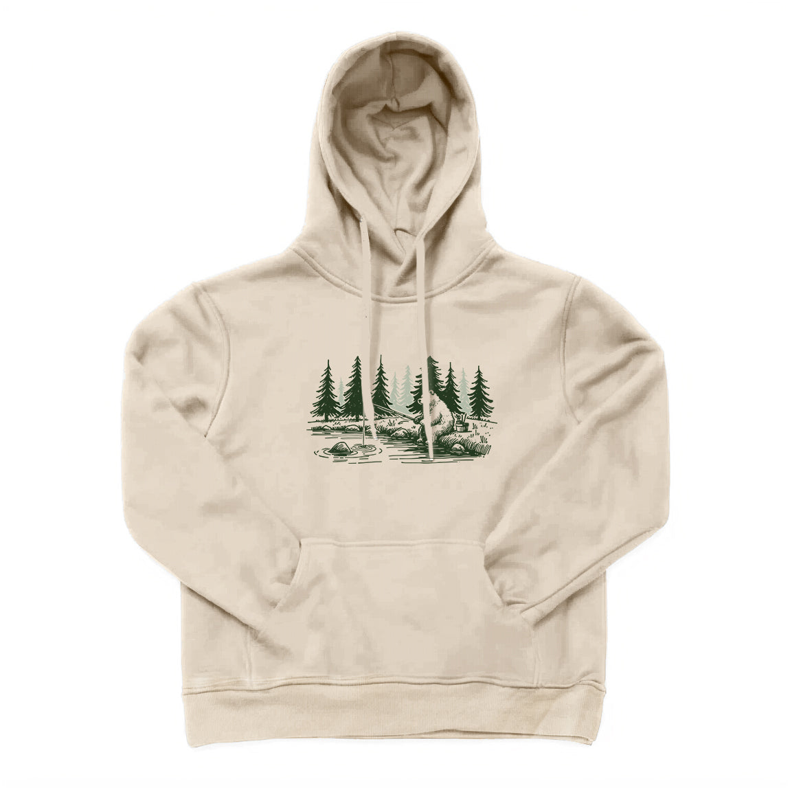 BEAR FISHING SCENE Hoodie