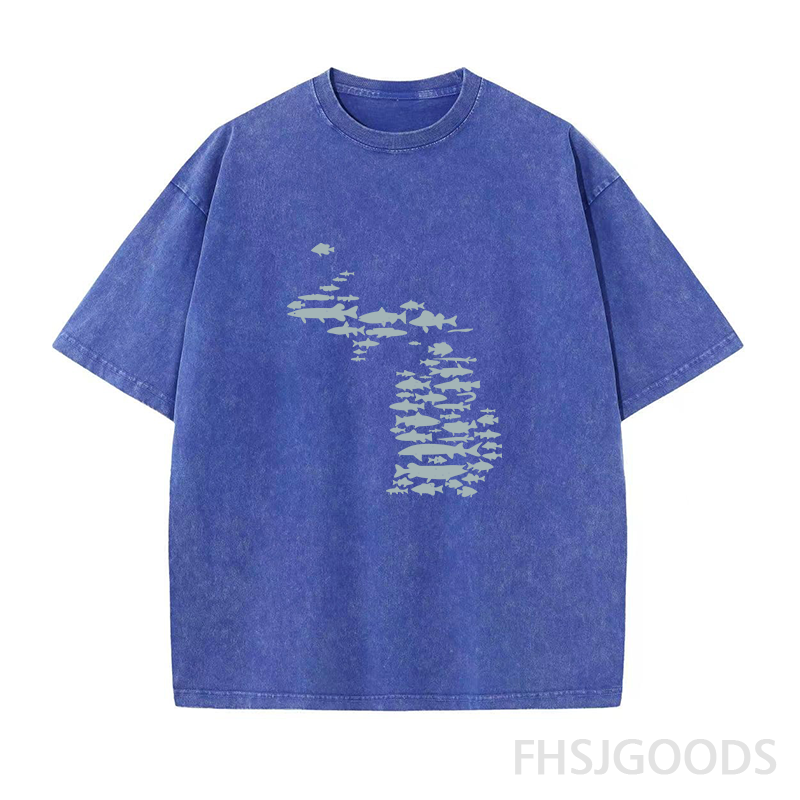 Fish of Michigan Unisex Distressed T-Shirt
