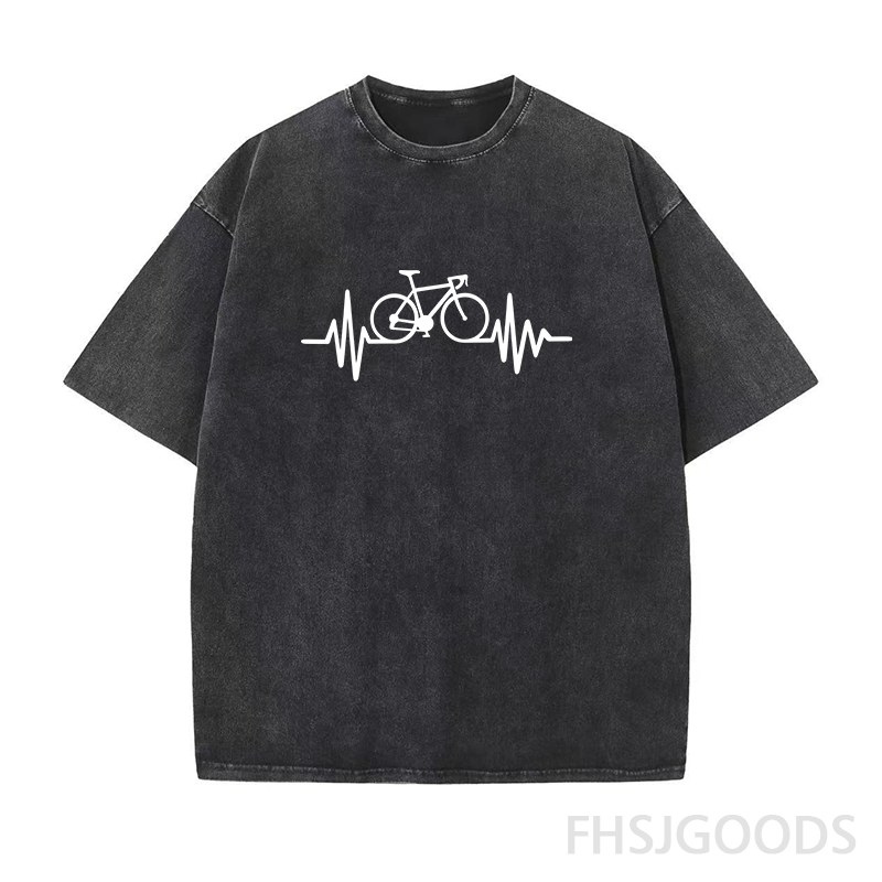 Heartbeat Biking Unisex Distressed T-Shirt