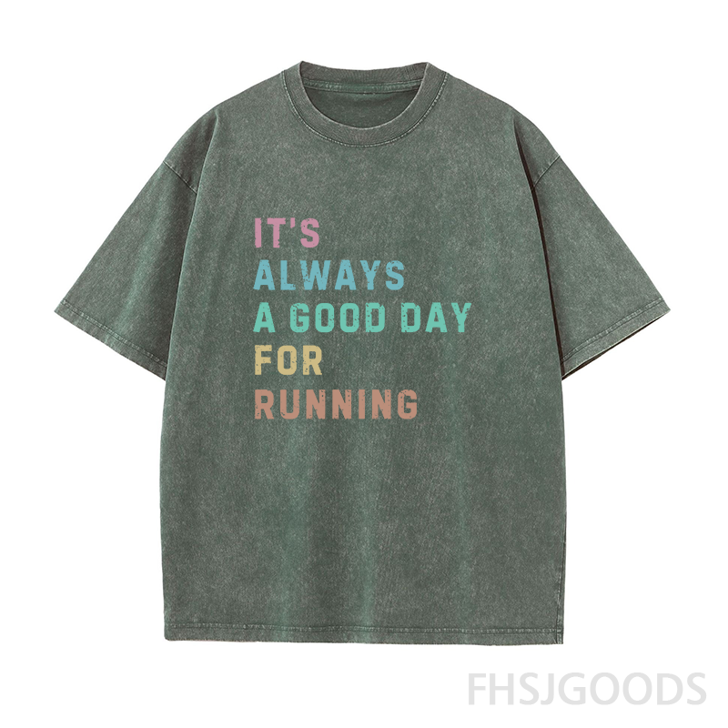 Its A Good Day for Running Unisex Distressed T-Shirt