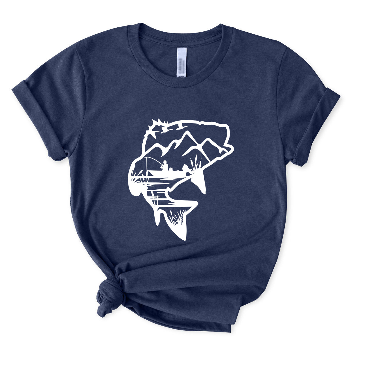 Bass Fishing Landscape T-Shirt for women