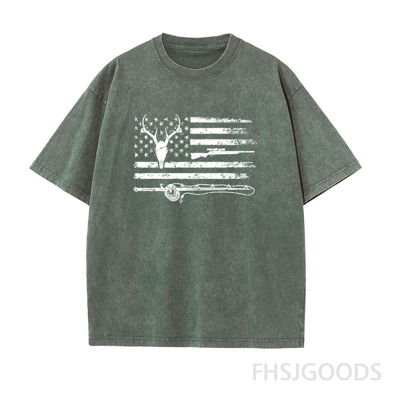 Hunting and Fishing Flag Unisex Distressed T-Shirt