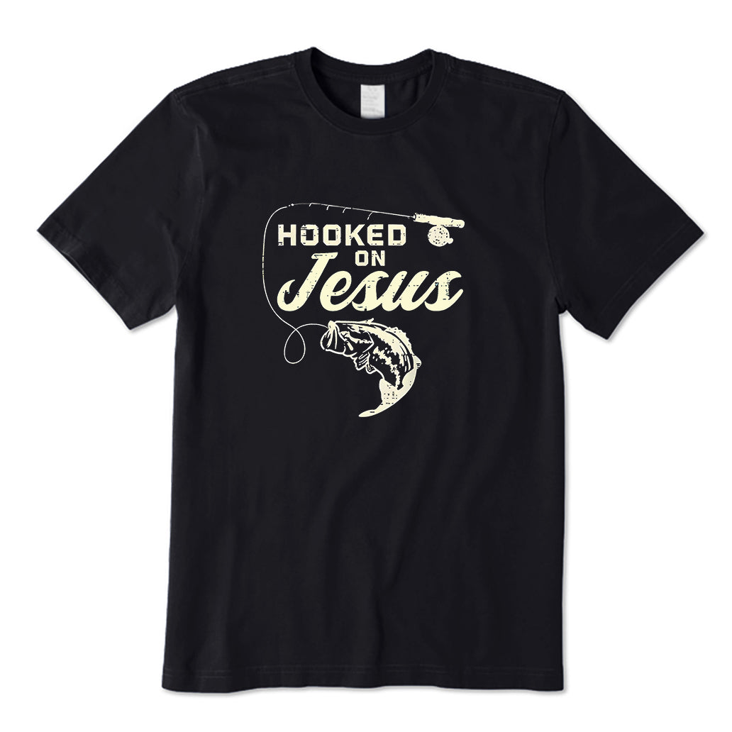 Vintage Hook On Jesus Bass Fishing Christian Religious God Lover T-Shirt