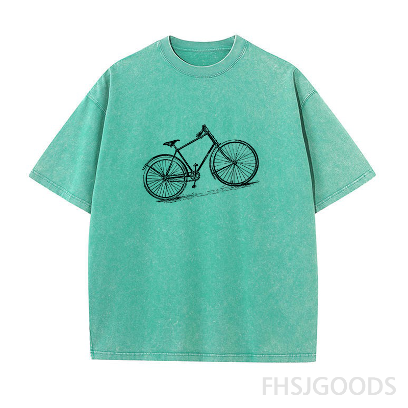 Bicycle Unisex Distressed T-Shirt