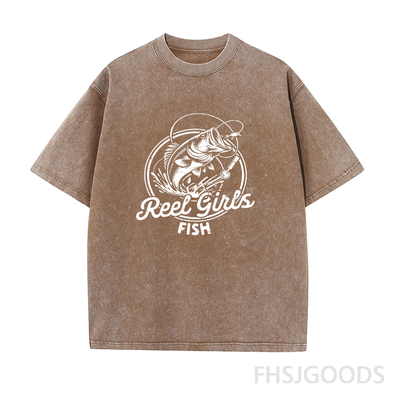 Reel Girls Fish Unisex Distressed T-Shirt