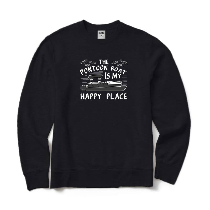 The Pontoon Boat Is My Happy Place Crewneck Sweatshirt