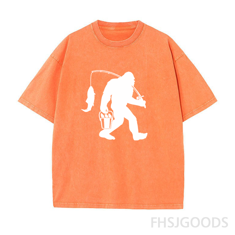 Bigfoot Fishing Unisex Distressed T-Shirt