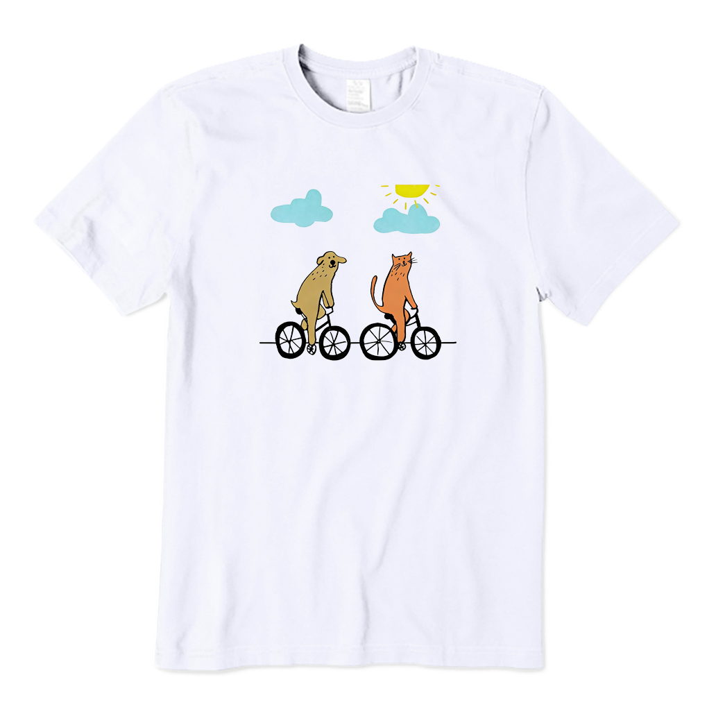 Dog & Cat on Bikes T-Shirt
