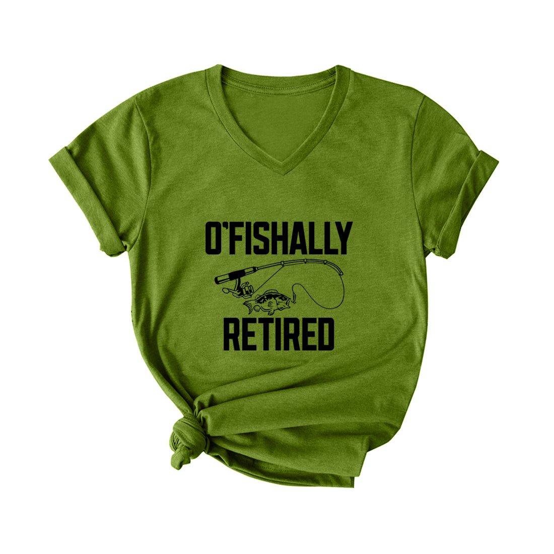 O'FISHALLY RETIRED V Neck T-Shirt for Women