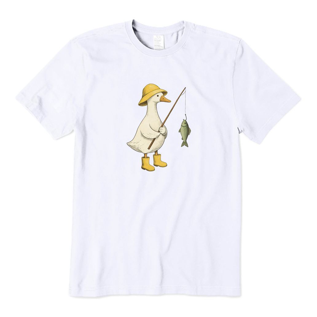 Cute Goose Fishing T-shirt