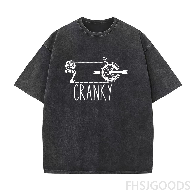 CRANKY Bicycle Drivetrain Unisex Distressed T-Shirt
