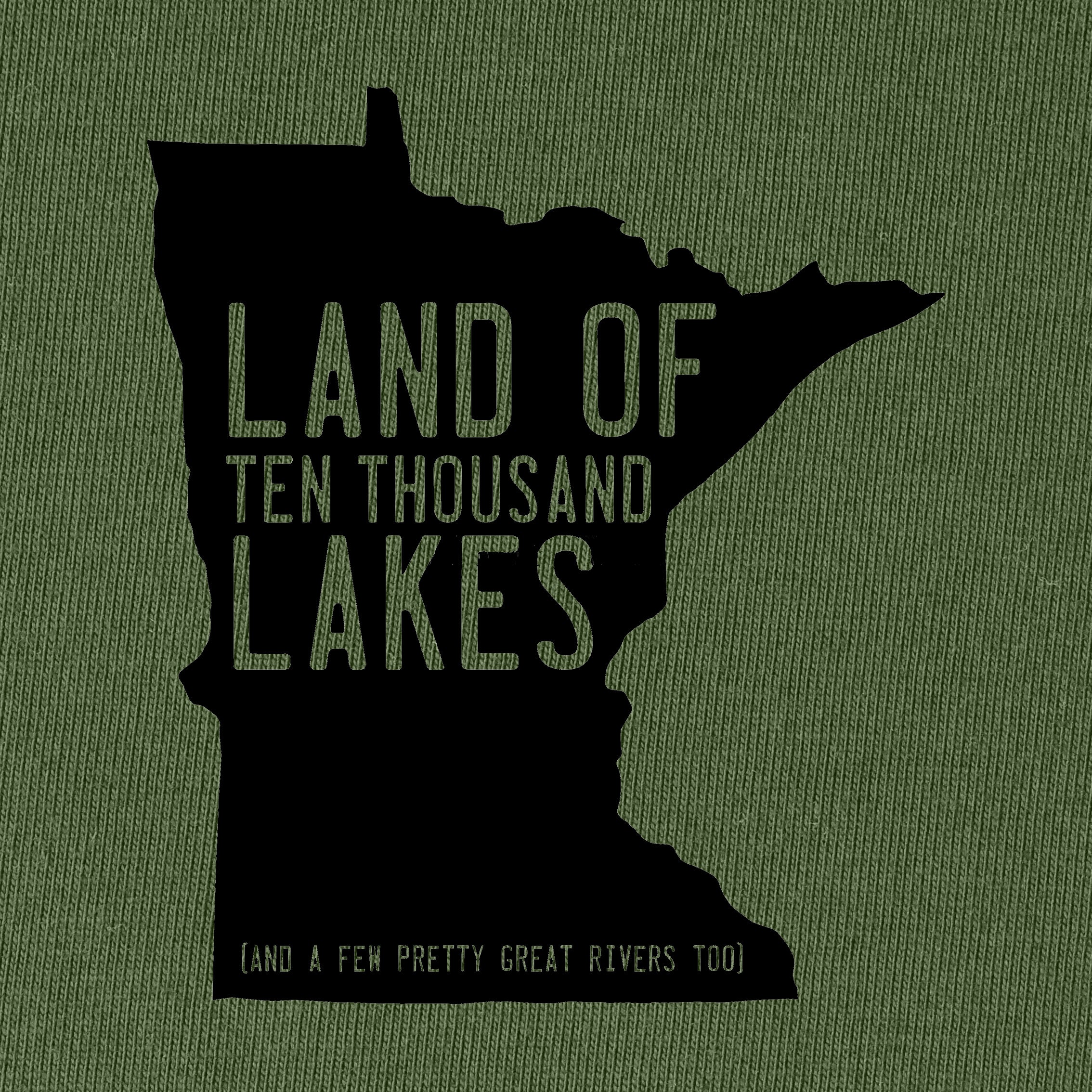 Land of Ten Thousand Lakes in Black T-Shirt