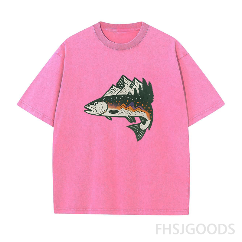 Trout Mountain Unisex Distressed T-Shirt