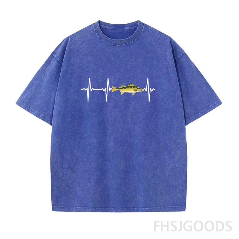 Walleye Heartbeat Unisex Distressed T-Shirt