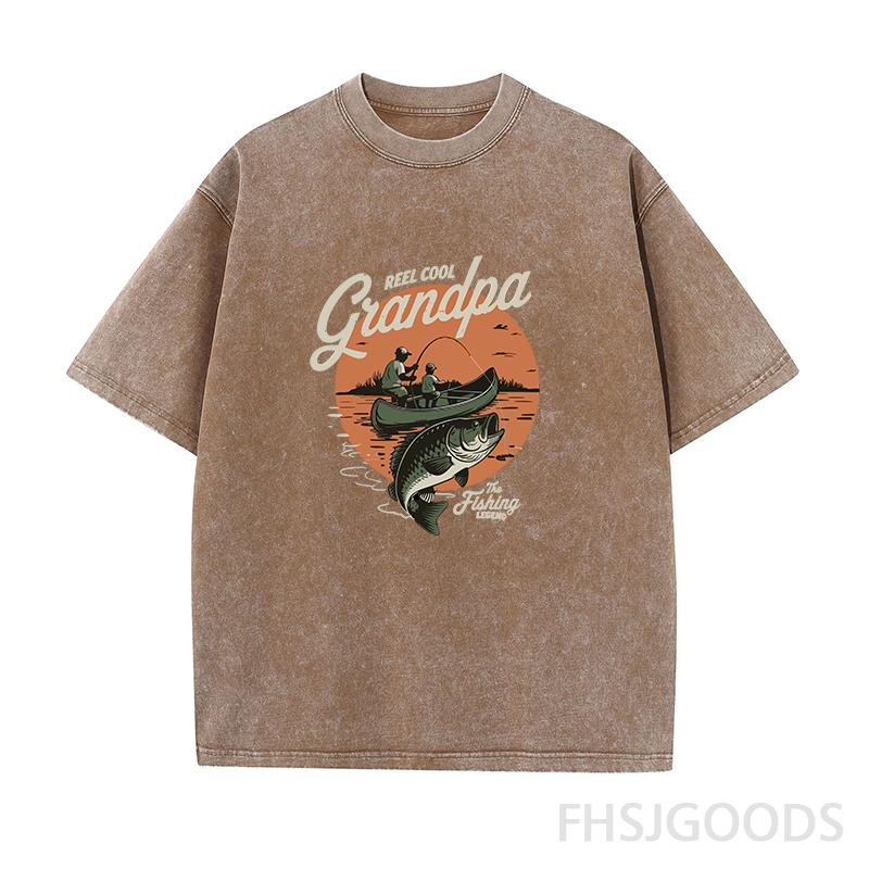Reel Cool Grandpa Unisex Distressed T-Shirt