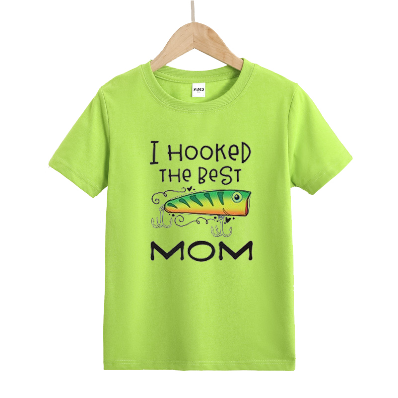 I Hooked Mom Fishing Kids T-Shirt