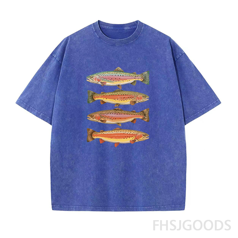 Trout Fish Unisex Distressed T-Shirt